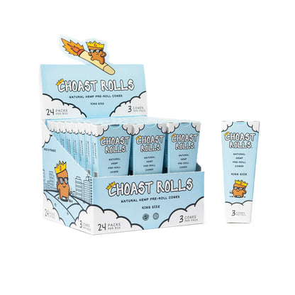Choast Rolls | 3 Pack King Size Hemp Cones- 24 Packs Per Box | Made in France_0
