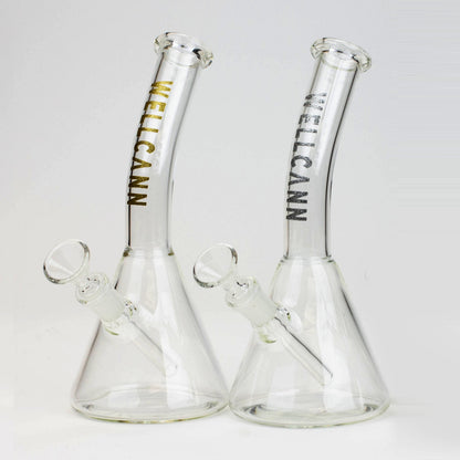 WellCann | 8" Clear Glass Beaker Bong with Bent Neck