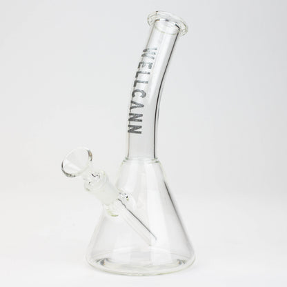 WellCann | 8" Clear Glass Beaker Bong with Bent Neck