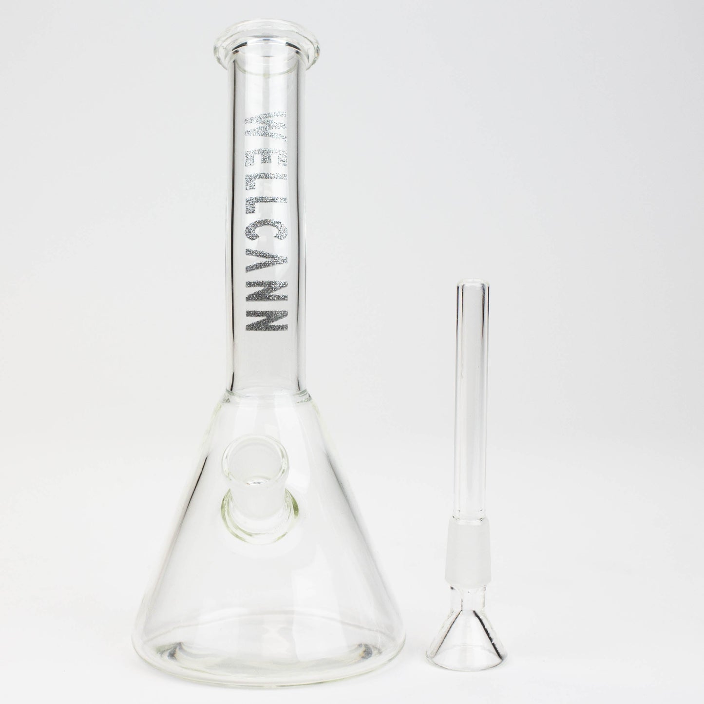WellCann | 8" Clear Glass Beaker Bong with Bent Neck