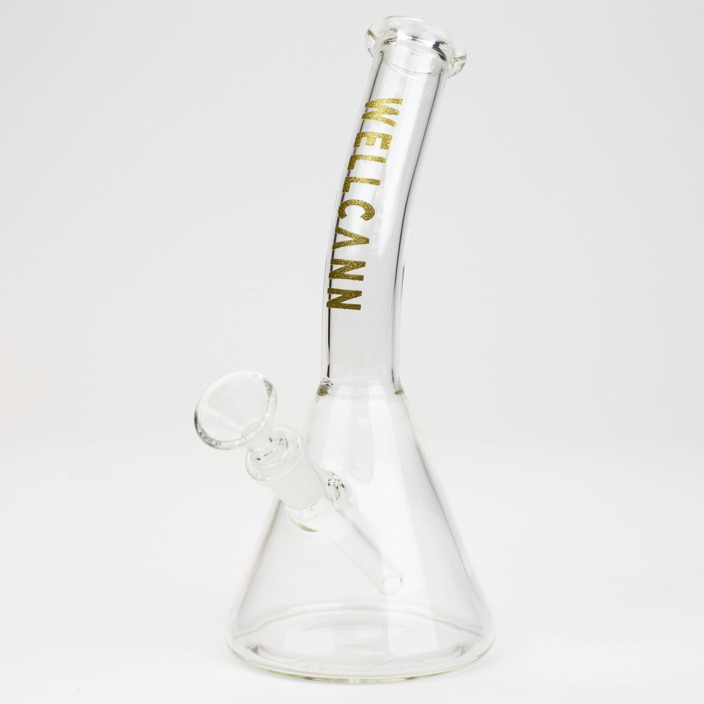 WellCann | 8" Clear Glass Beaker Bong with Bent Neck