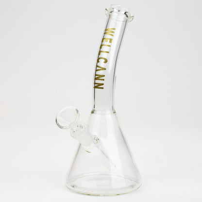 WellCann | 8" Clear Glass Beaker Bong with Bent Neck