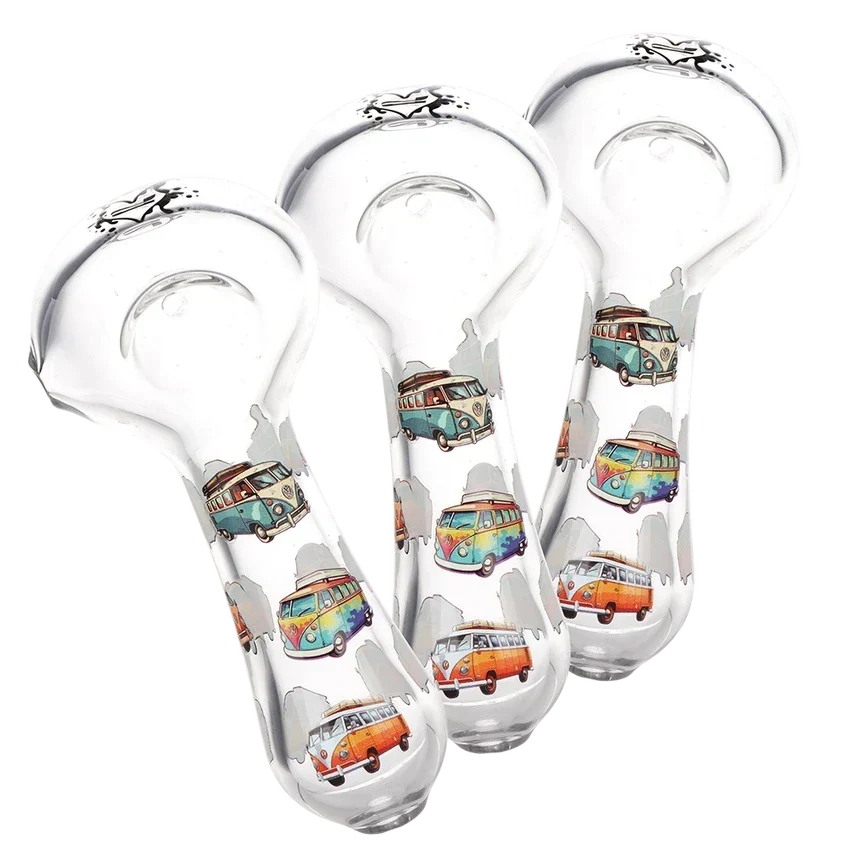 SC Pulsar VW Bus 4.5" Glass Spoon Pipe 3 Count set