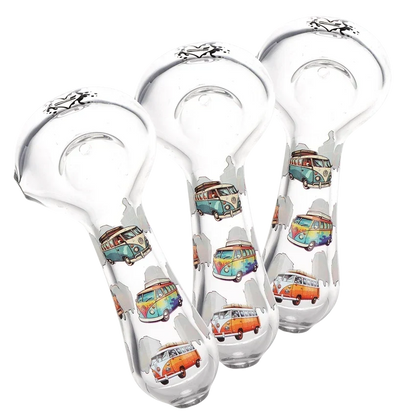 Pulsar VW Bus 4.5" Glass Spoon Pipe 3 Count set