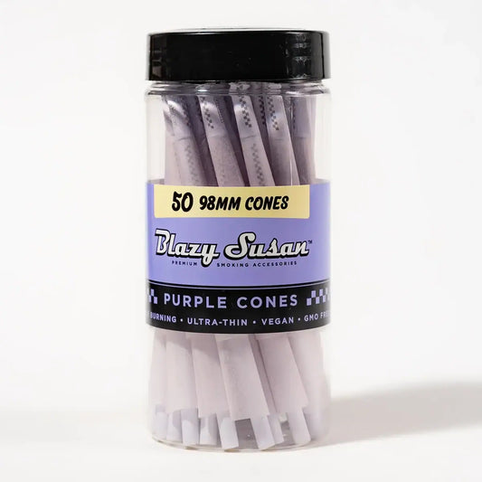 Blazy Susan | Purple Pre-Rolled Cones – 98mm - 50-Count Jar