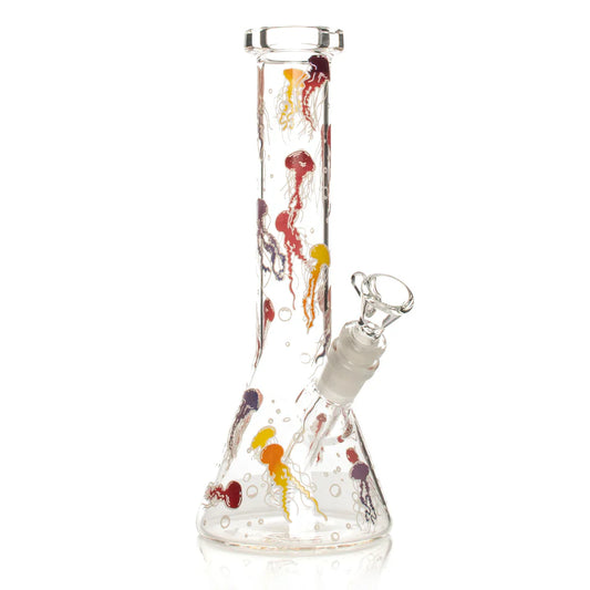 Red Eye Glass® | 10" Jellyfish Glow-in-the-Dark Water Pipe [REG156]