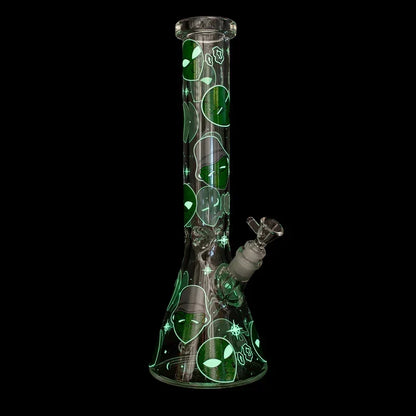Red Eye 15" 7mm Glow in the Dark Aliens Beaker Bong