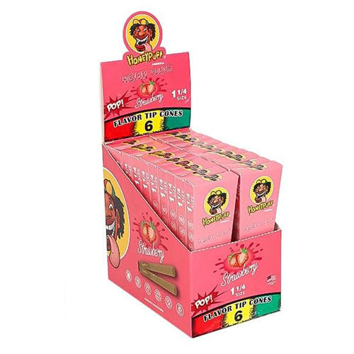 Honeypuff | 1 1/4 Size Fruit flavor tip 6pk Hemp cones Box of 20_9