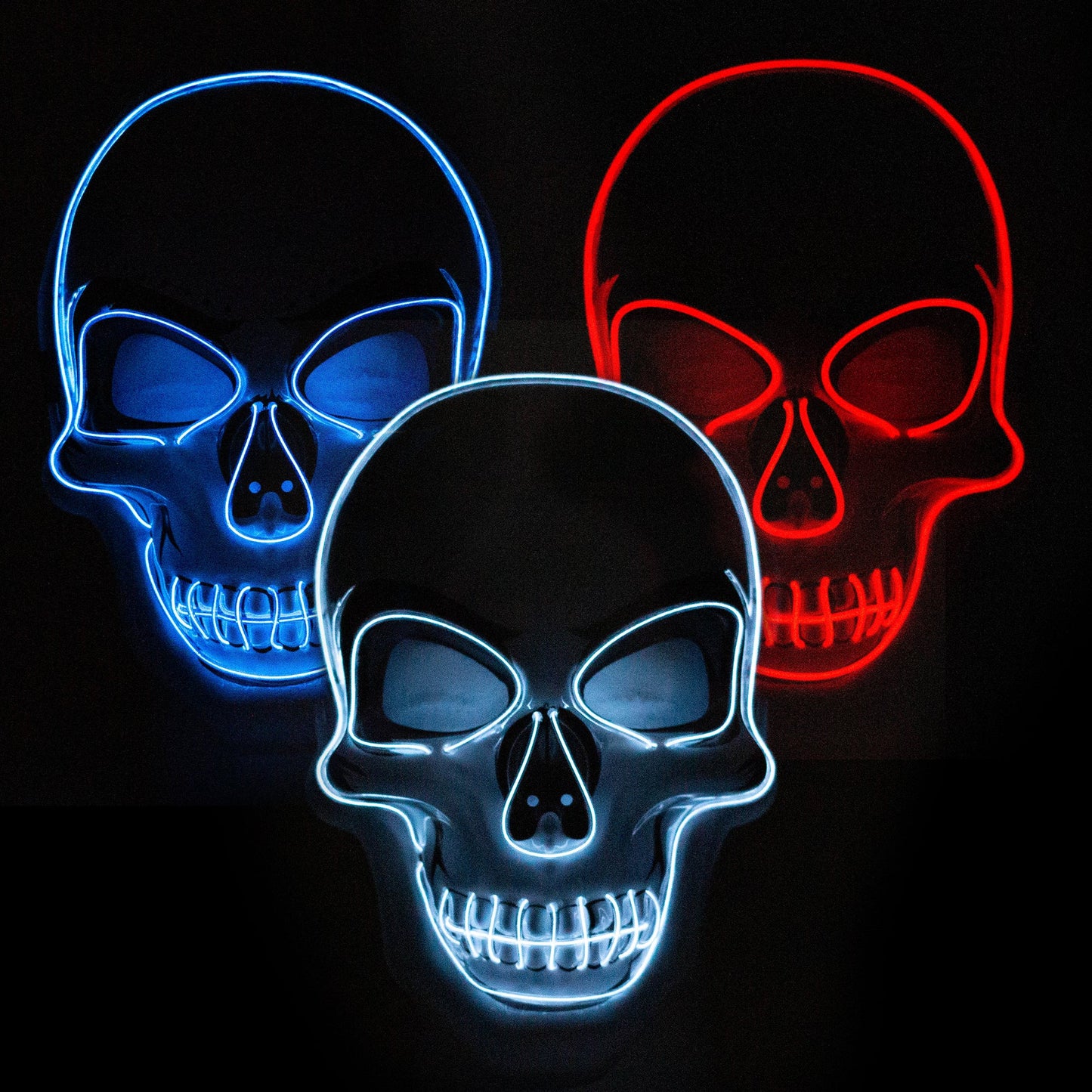 LED Neon Skull Mask for party or Halloween Costume_0