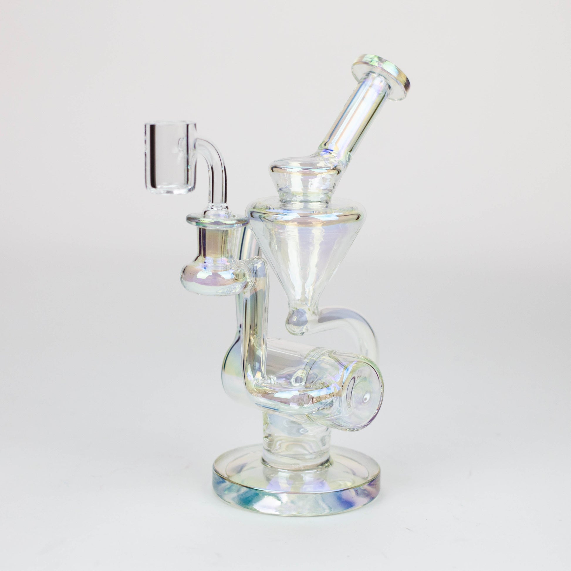 8" 2-in-1 electroplated glass recycler rig_0