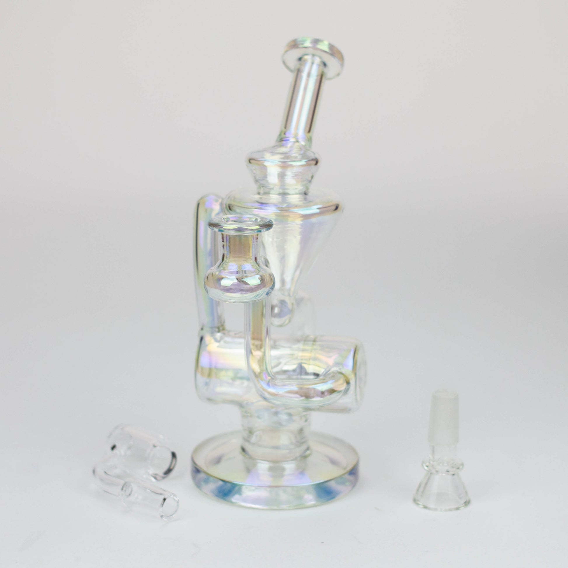 8" 2-in-1 electroplated glass recycler rig_6