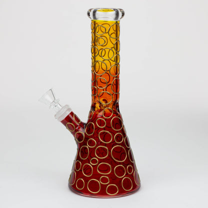 10" 3D Texture color dots beaker glass bong [HD20]_6