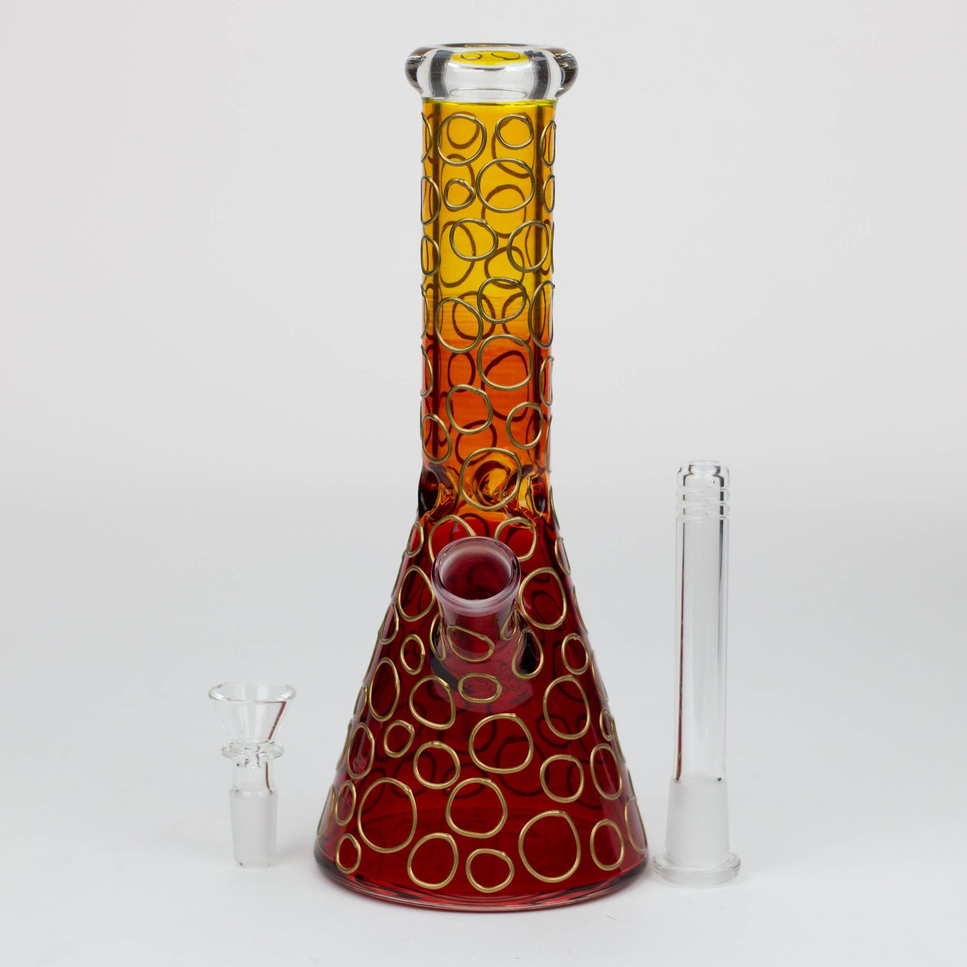 10" 3D Texture color dots beaker glass bong [HD20]_2
