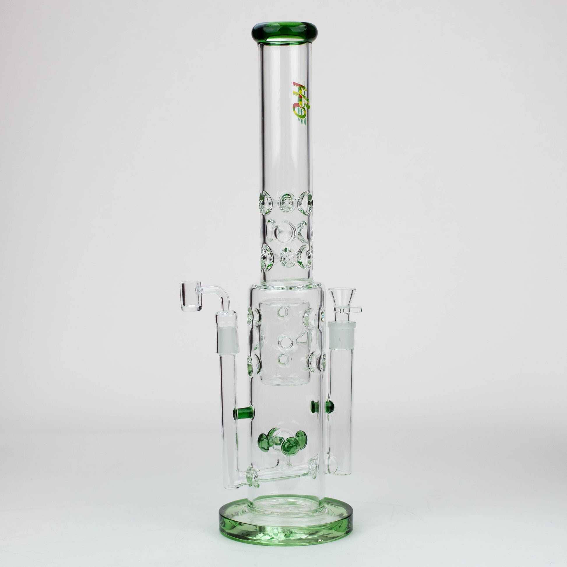 19" H2O 2-in-1 Double Joint glass water bong [H2O-22]_5