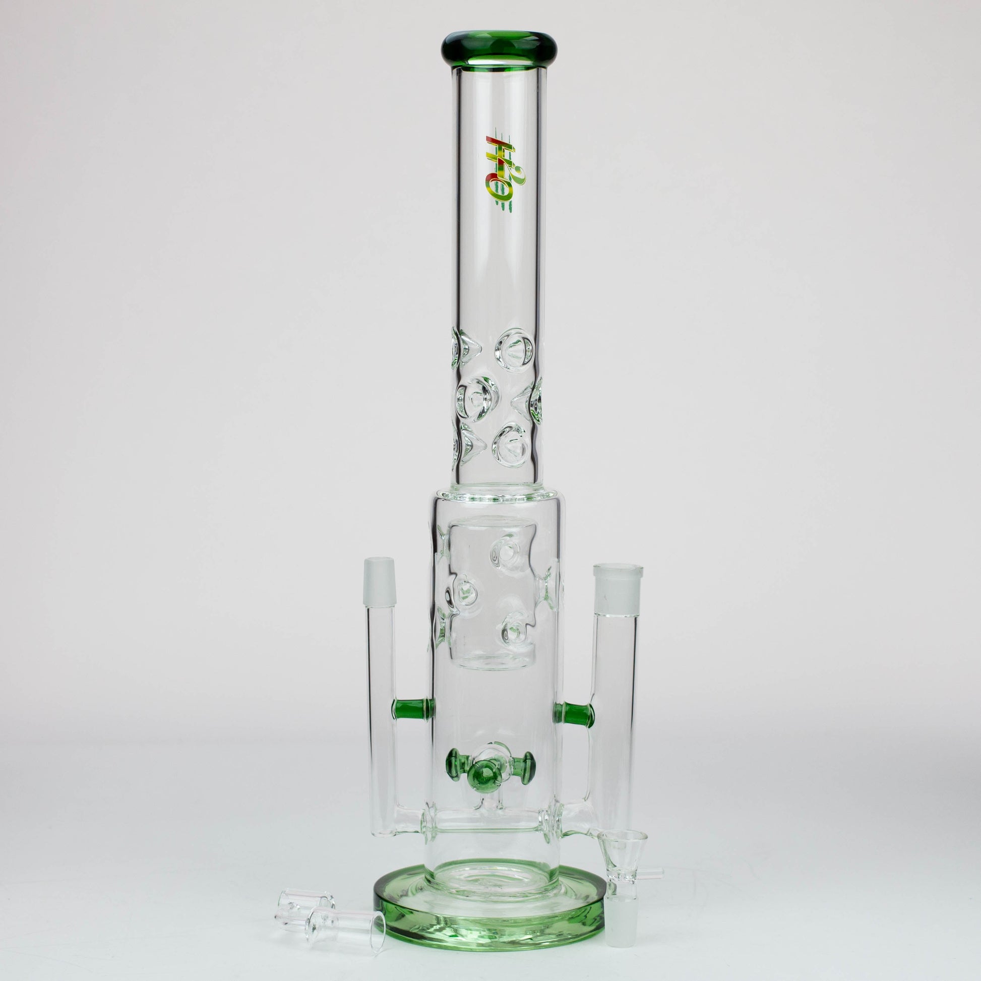 19" H2O 2-in-1 Double Joint glass water bong [H2O-22]_4