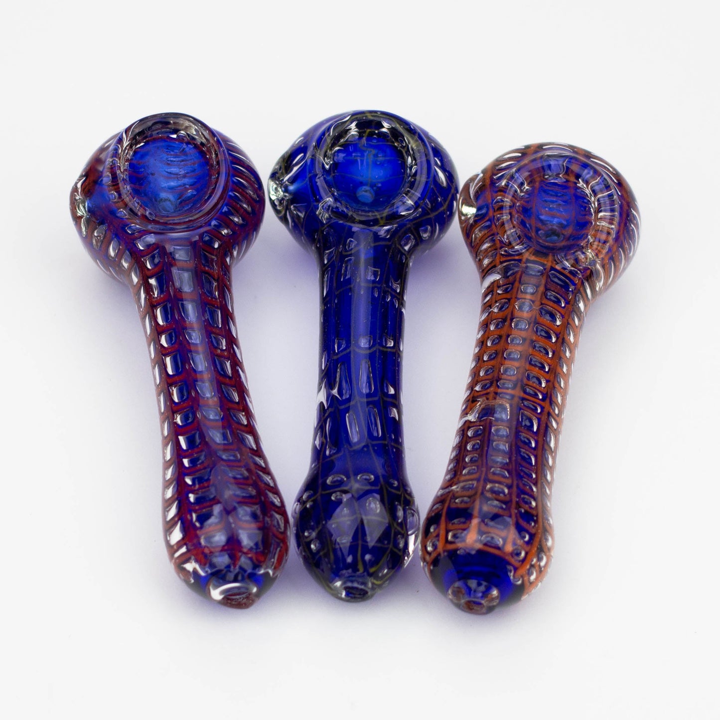 5" Spider web glass hand pipe_0
