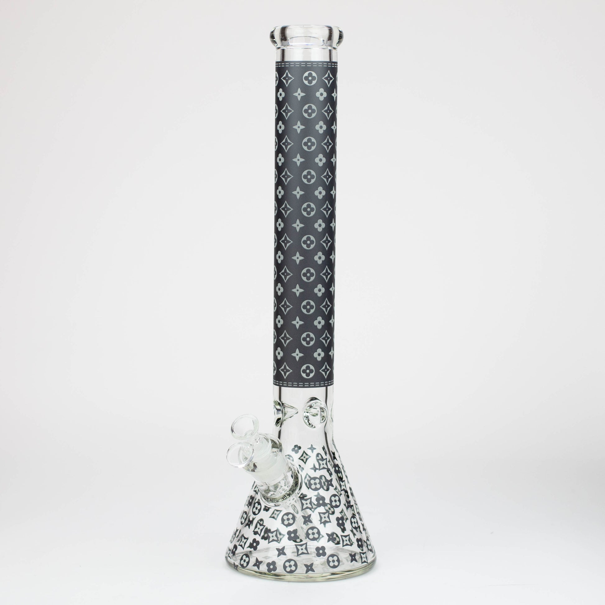 18" LV Glow in the dark 7 mm glass water bong_10