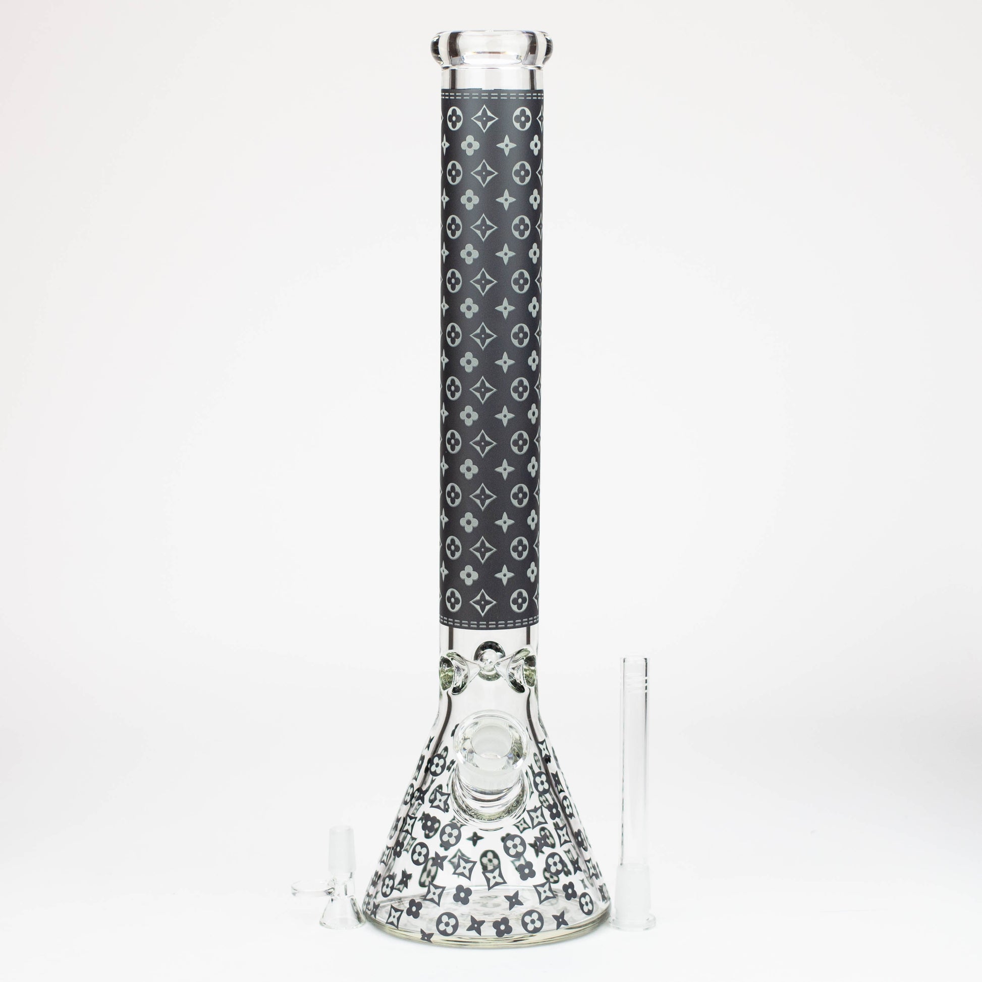 18" LV Glow in the dark 7 mm glass water bong_4