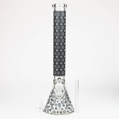 18" LV Glow in the dark 7 mm glass water bong_4