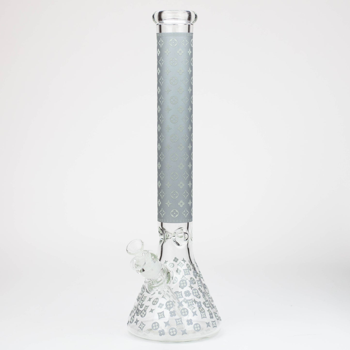 18" LV Glow in the dark 7 mm glass water bong_9
