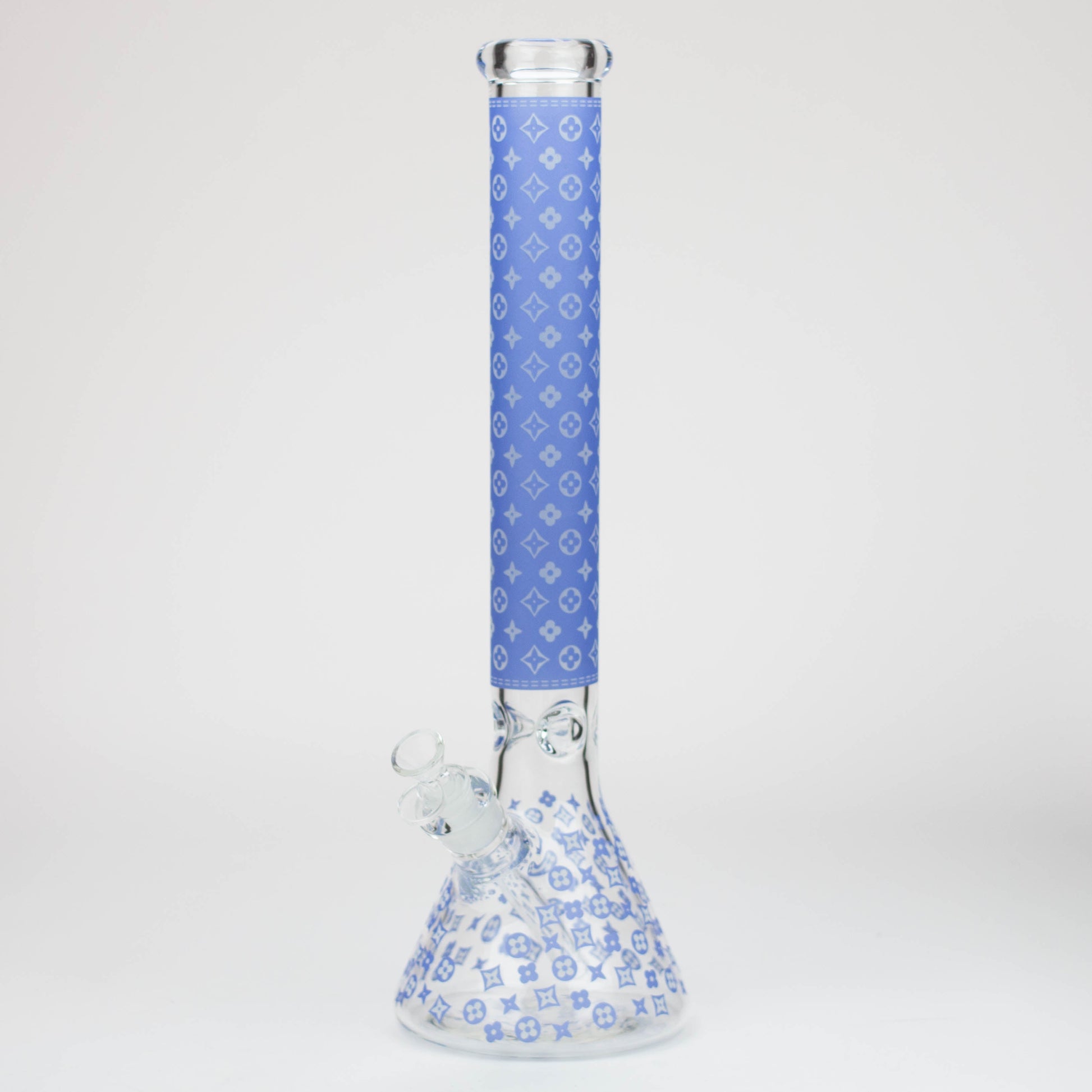 18" LV Glow in the dark 7 mm glass water bong_8