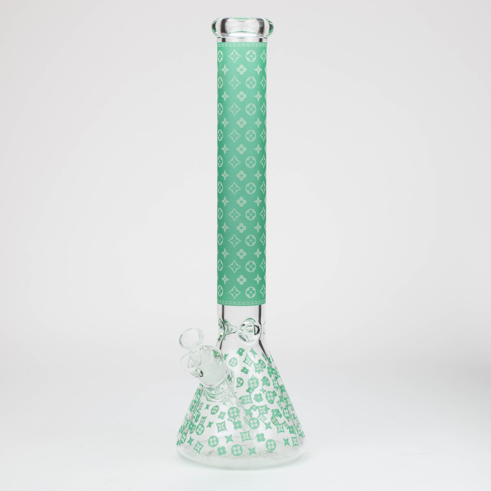 18" LV Glow in the dark 7 mm glass water bong_7