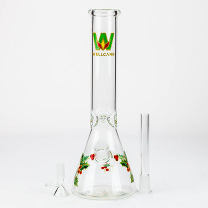 WellCann - 12" glass water bong with Christmas Design_7