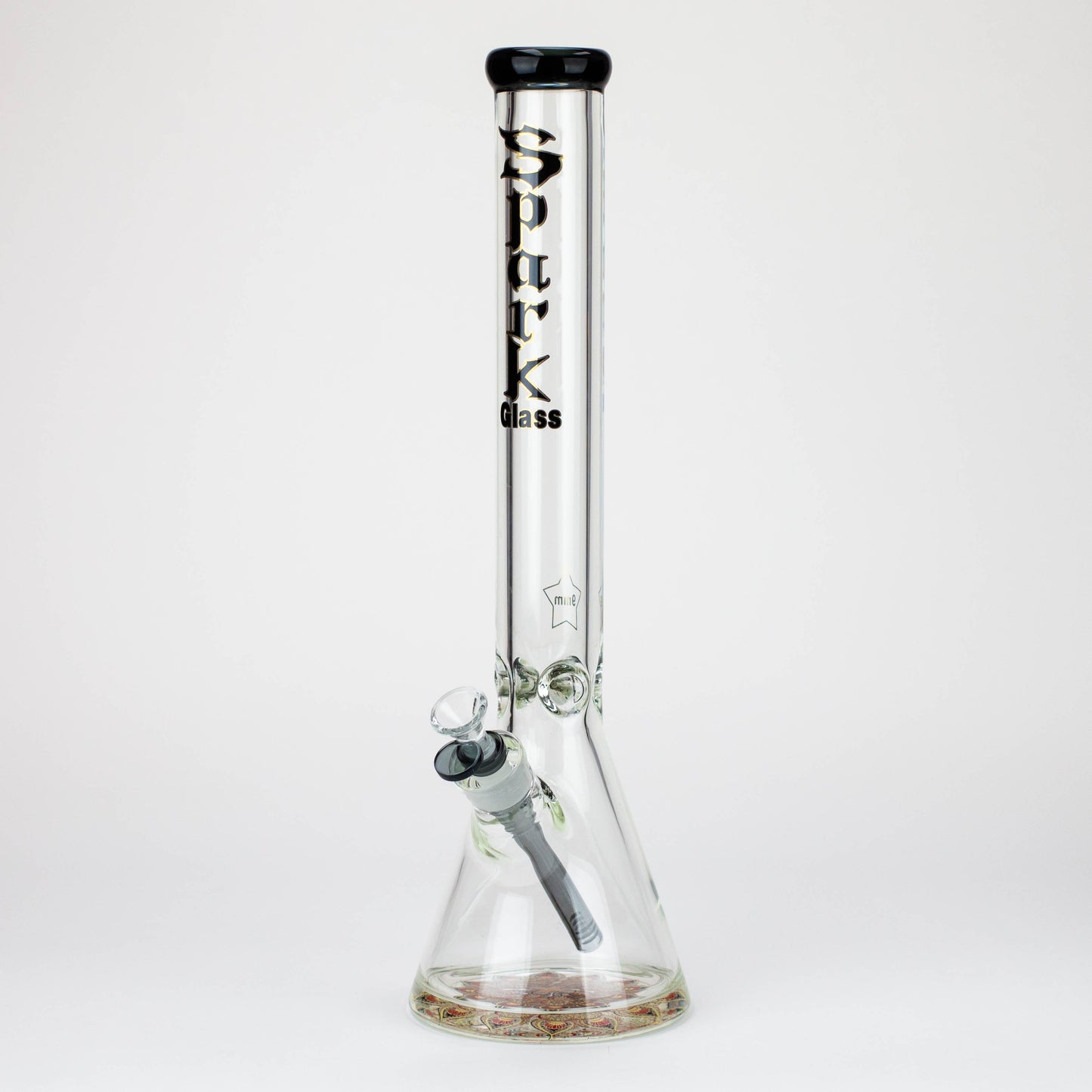 18" Spark 9 mm glass water bong with thick base_12