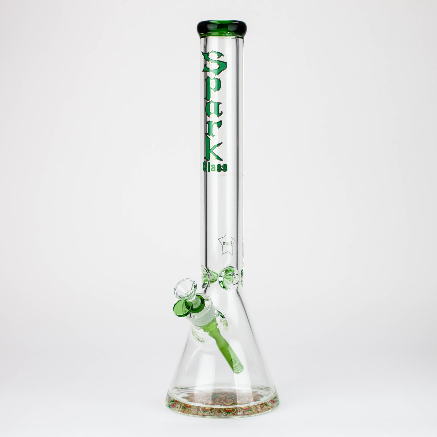 18" Spark 9 mm glass water bong with thick base_8