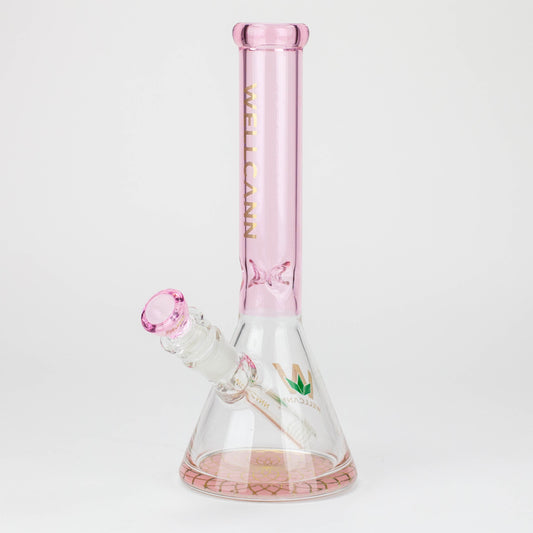 10" WellCann Coloured glass beaker bong with wide mouth - Pink_0