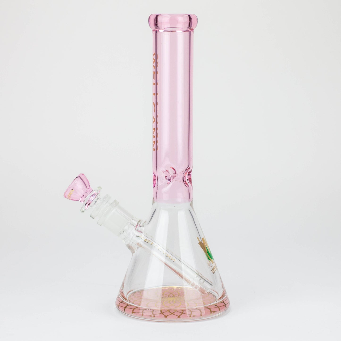 10" WellCann Coloured glass beaker bong with wide mouth - Pink_1