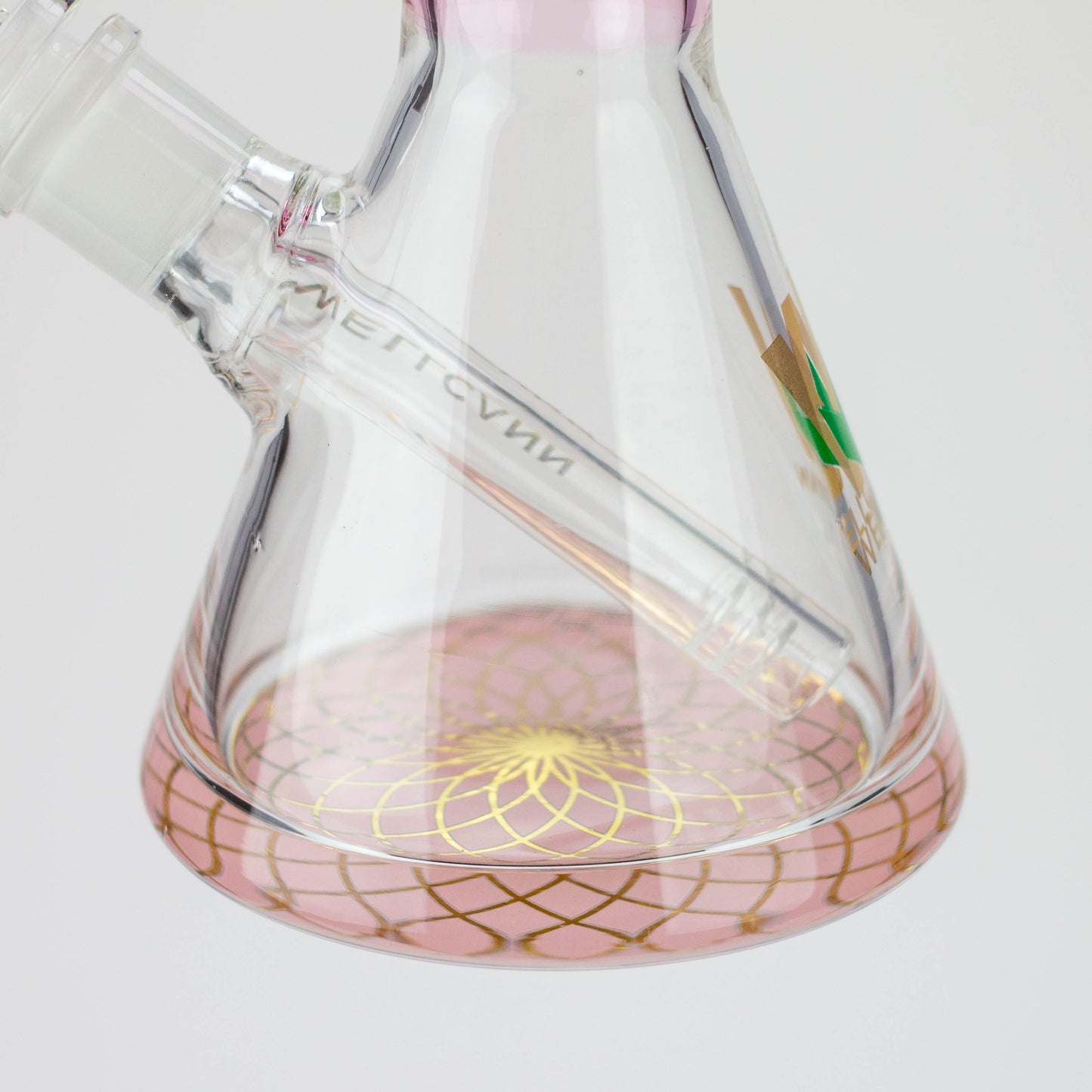 10" WellCann Coloured glass beaker bong with wide mouth - Pink_6