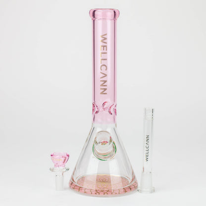 10" WellCann Coloured glass beaker bong with wide mouth - Pink_8