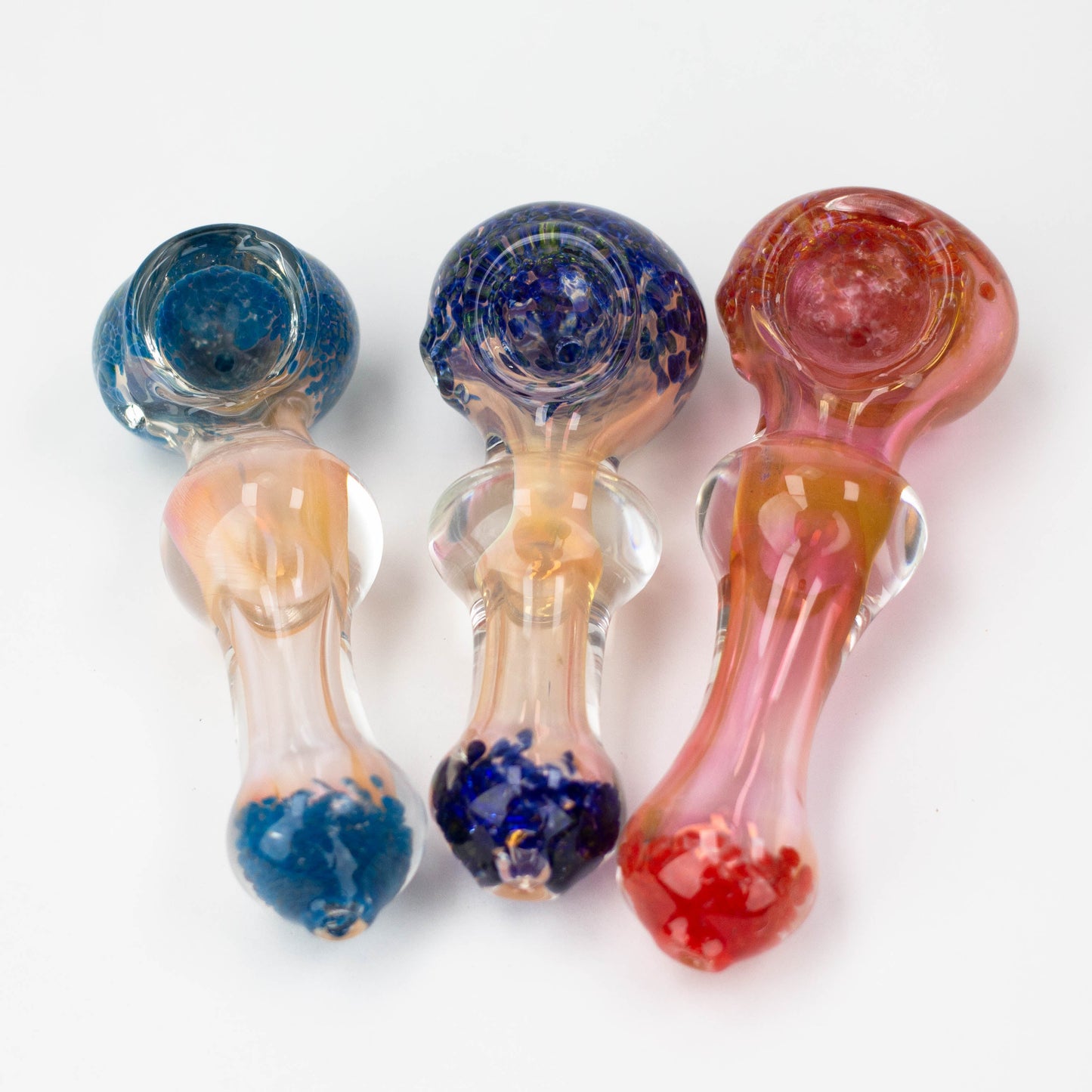 4.5" Gold fumed heavy glass hand pipe [9681]_0