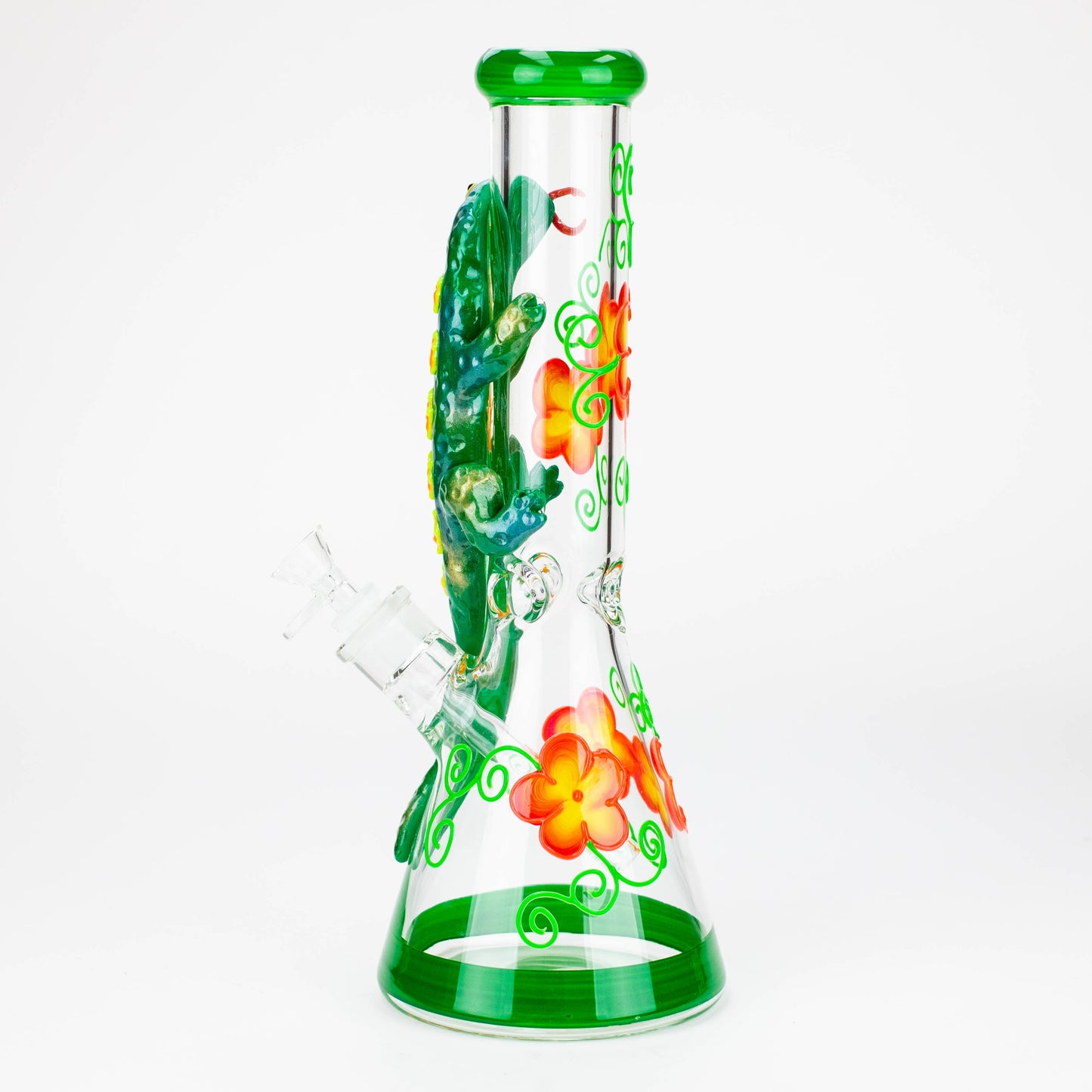 14" Resin 3D Glow in the dark artwork 7mm glass beaker water bong [GB208]_5