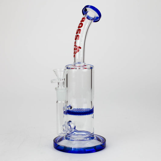 8" BOSS Honeycomb diffuser Bent neck glass bong [B12]_0