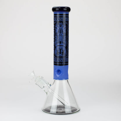 WENEED®-14" Weneed Frosted Aztec 7mm Glass Bong_9