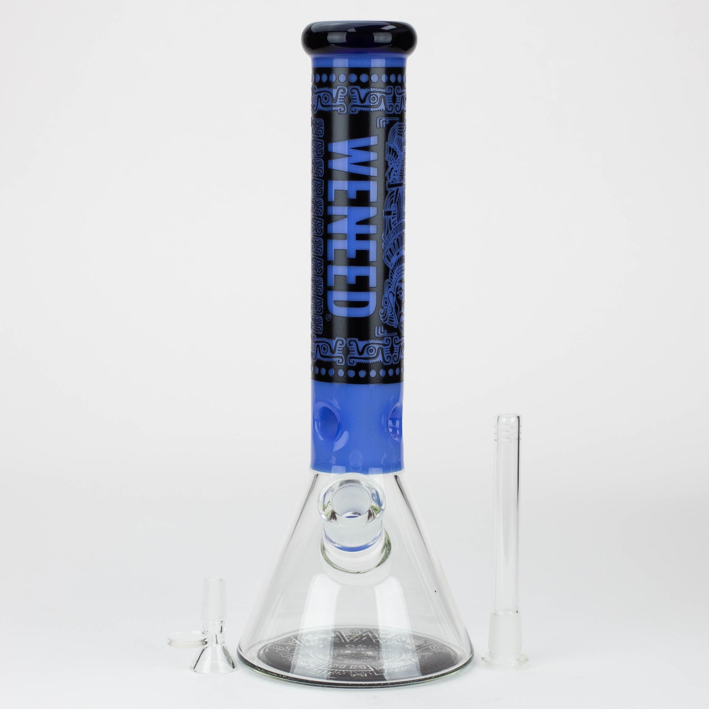 WENEED®-14" Weneed Frosted Aztec 7mm Glass Bong_4