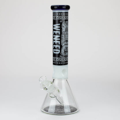 WENEED®-14" Weneed Frosted Aztec 7mm Glass Bong_7