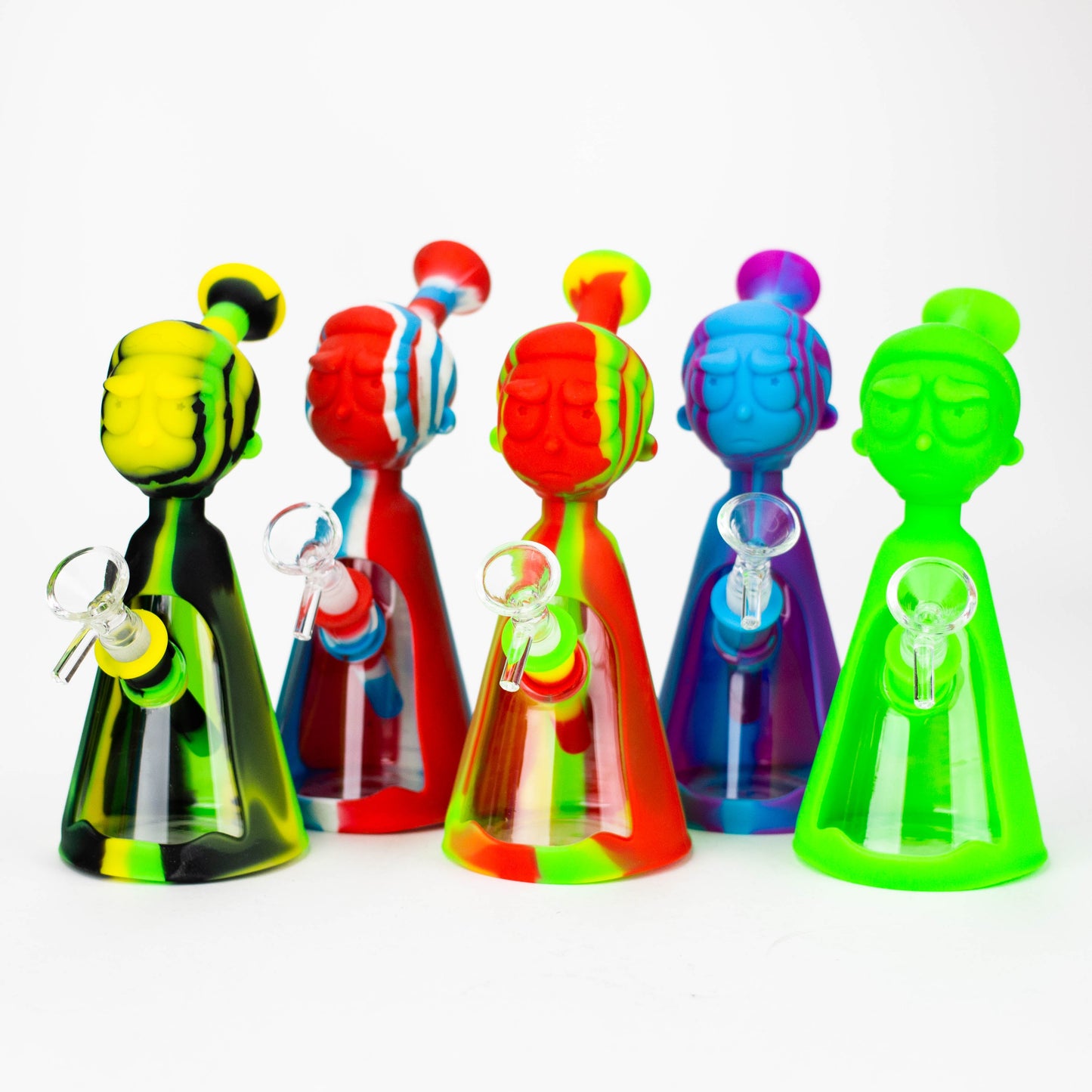 7" RM Cartoon multi colored silicone water bong [H120]_0