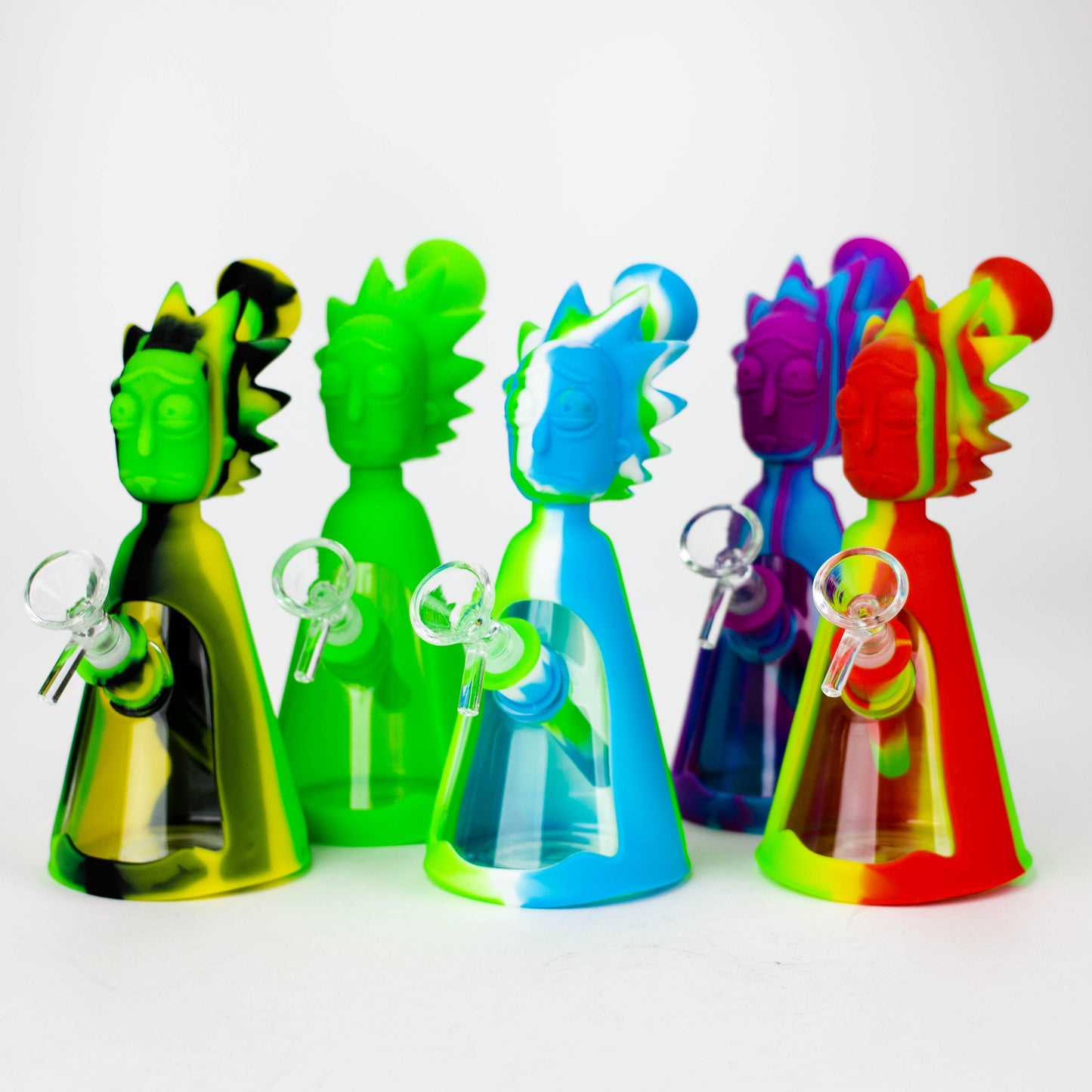 7" RM Cartoon multi colored silicone water bong [H119]_0