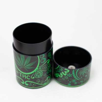 Air tight Stash Jars with Green Leaf Designs Box of 6_4