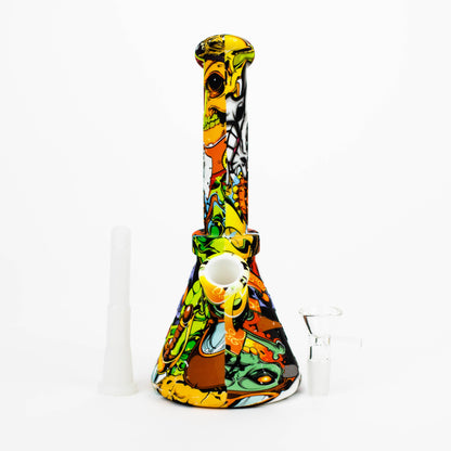 8" Silicone Bong With Assorted Graphics  [7050121B]_5