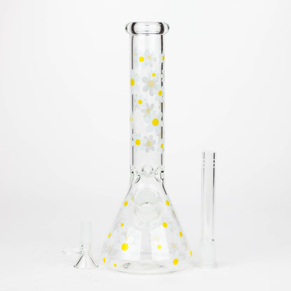 10" Glass Bong With Daisy Design [BH1063]_6
