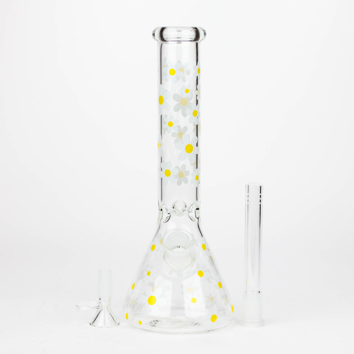 10" Glass Bong With Daisy Design [BH1063]_6