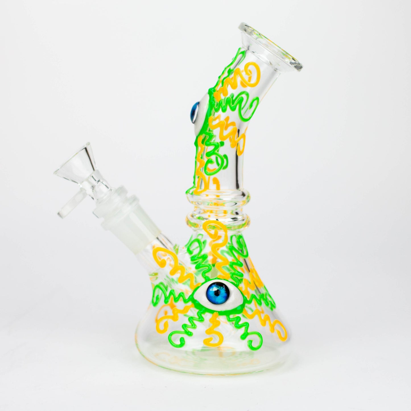 8" Glow in the dark Glass Bong With Eye Design [BH090]_2