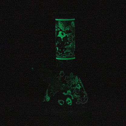 8" Glow in the dark Glass Bong with RM design [BH085]_1