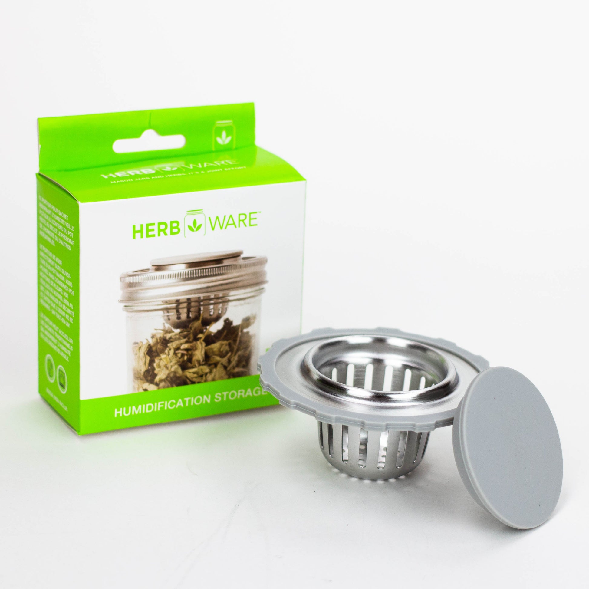 HERBWARE | Mason Jar Humidity PK holder Wide Mouth_0