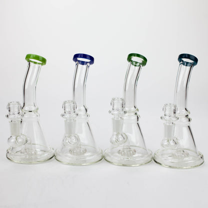 6.5" assorted color glass bong with shower head diffuser_0