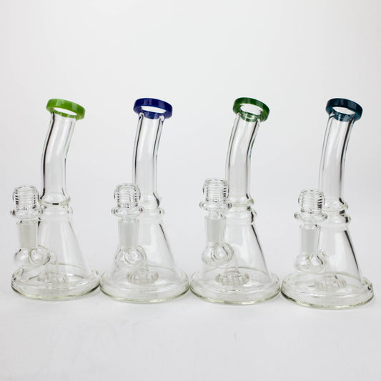 6.5" assorted color glass bong with shower head diffuser_0